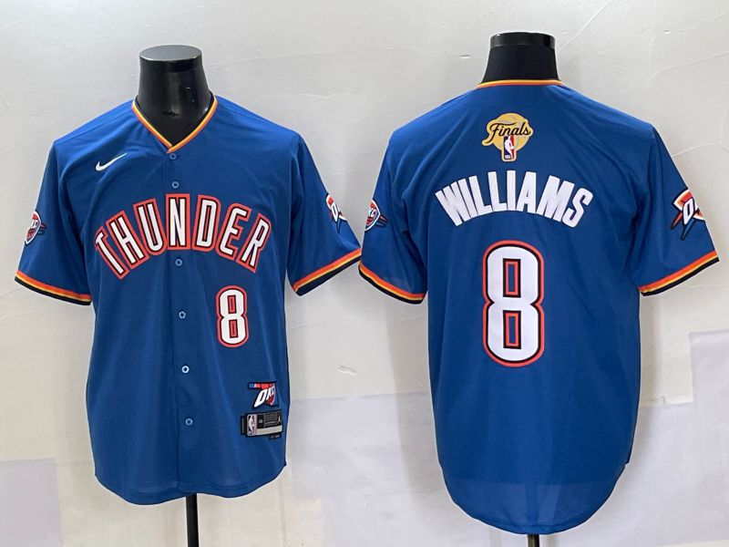 Men 2025 Oklahoma City Thunder #8 Williams Blue Nike Joint Name NBA Jersey style 42
